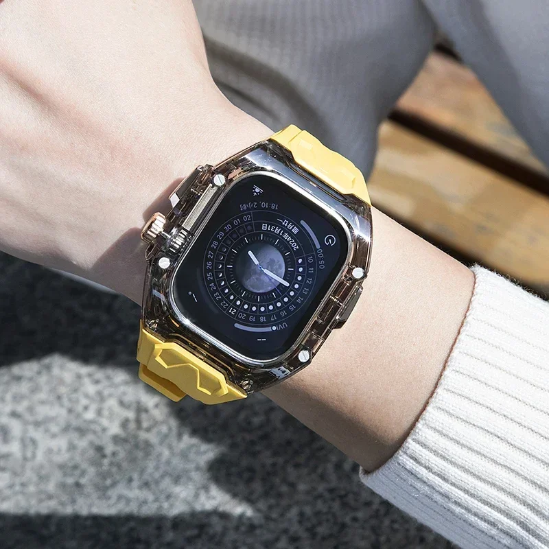 Premium Apple Watch Enhancement Kit with Transparent Bezel and TPU Strap