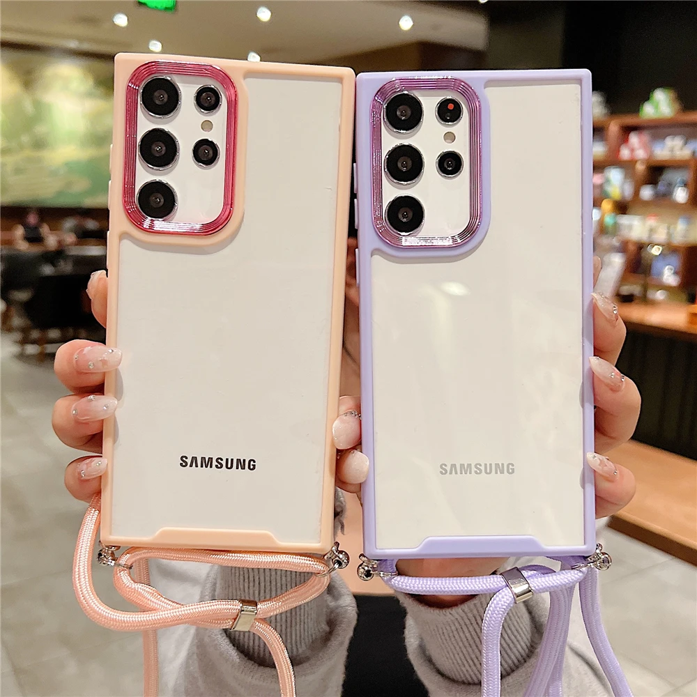 Cover Per Huawei P Smart 2020 Con Cordino A Collana, Custodia In Silicone Trasparente, Protezione Antiurto, Rosa - 5