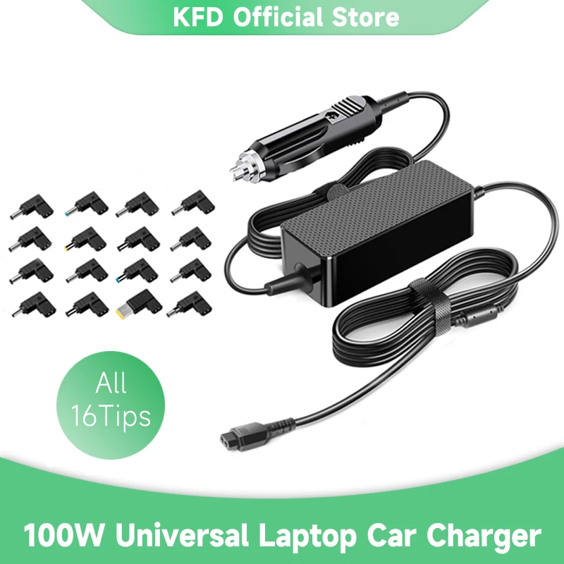 100w 18.5v20v Universal Laptop Car Charger For Dell Hp Asus Sony Acer