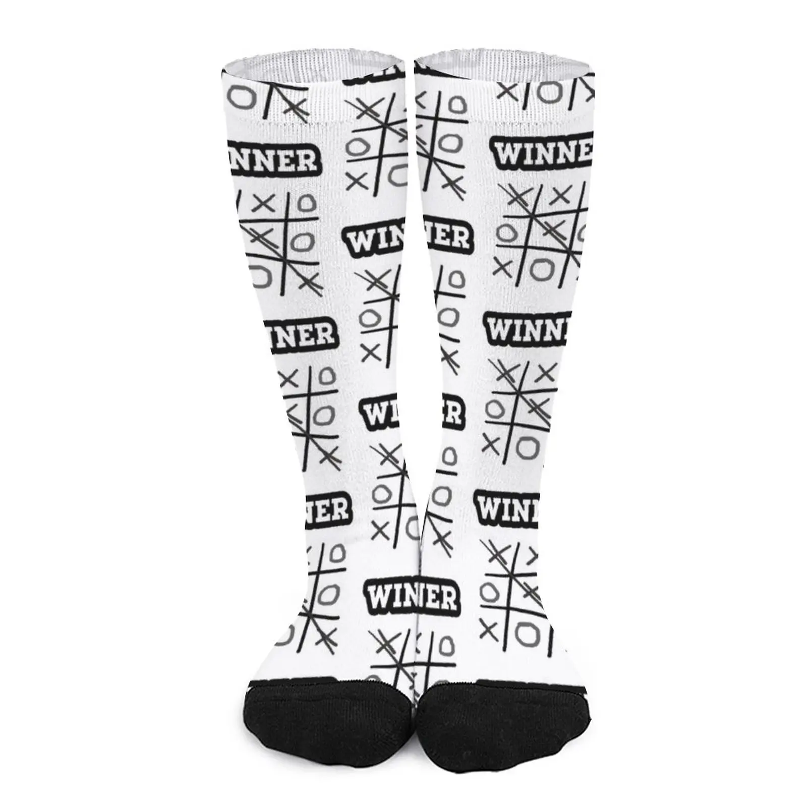 Tic Tac Win. Game Winner. (White Background) Socks Men′s sock valentines day gift for boyfriend anime socks newspeak george orwell 1984 multicolor typography against a white background socks