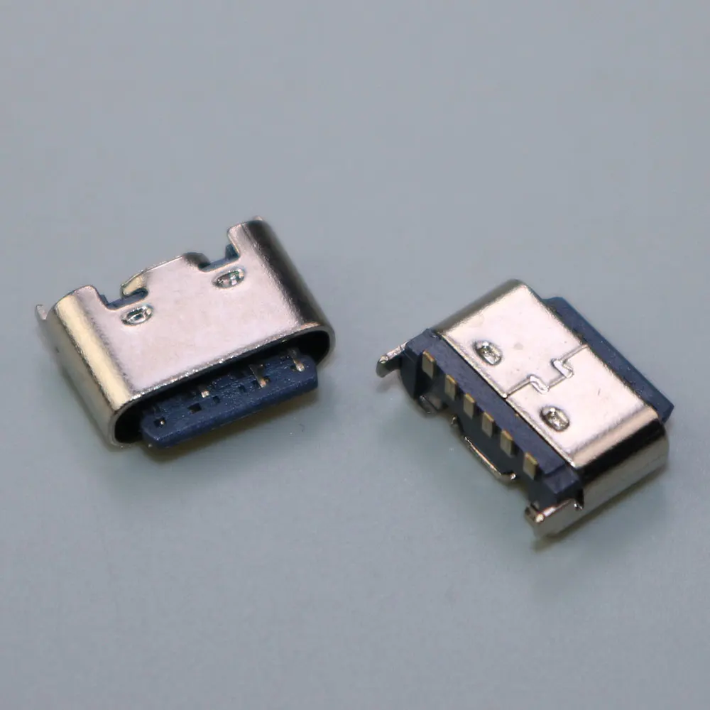 

100Pcs USB Type-C 3.1 Female 6 Pin 3A 5V Socket Connector Micro SMT Placement For PCB Design DIY High Current Charging