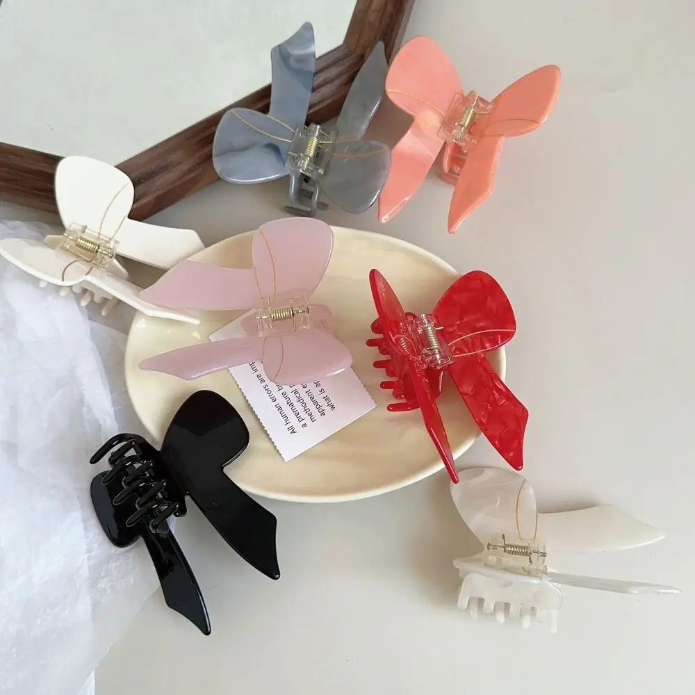 

Solid Color Bowknot Hair Claw Ballet Style Headwear Hair Accessories Shark Clip Acetate Butterfly Hair Clip Beach