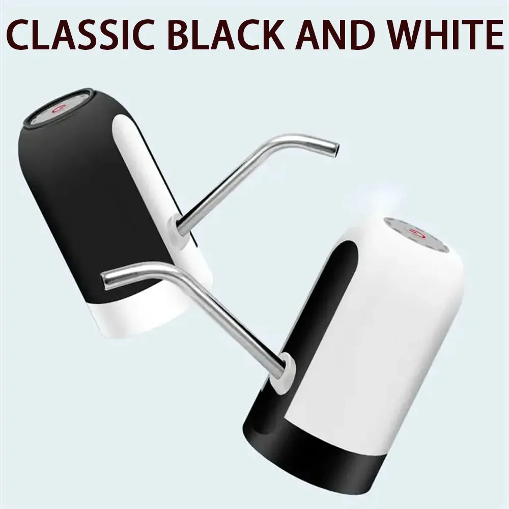 Water Bottle Pump Black/White Automatic USB Charging One Button Automatic Switch Of Dispenser