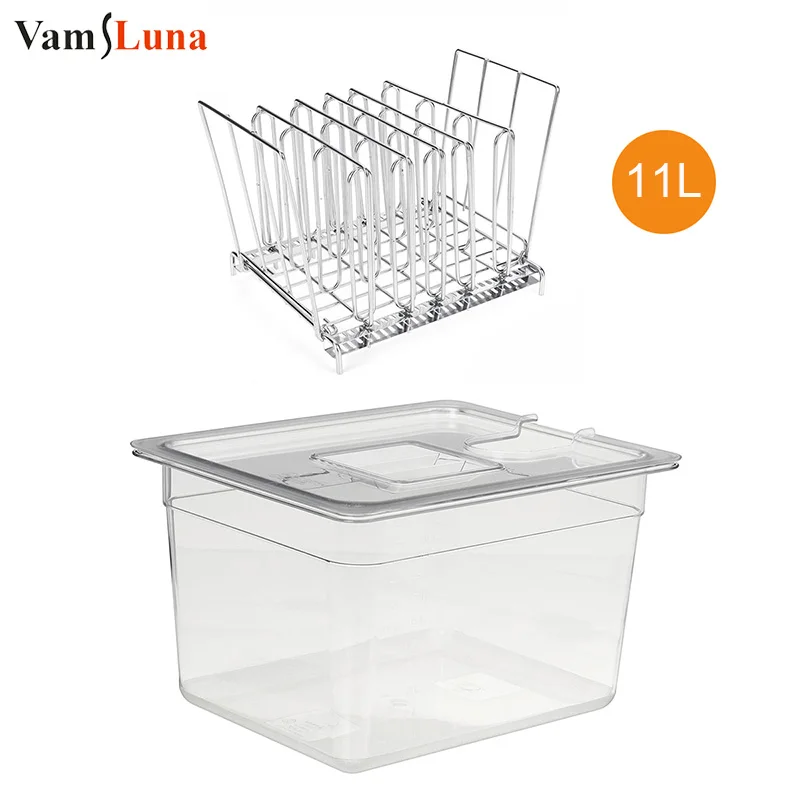11L Sous Vide Container Stainless Steel Sous Vide Rack for Circulator Cooking Immersion Slow Cooker Cooking Tool