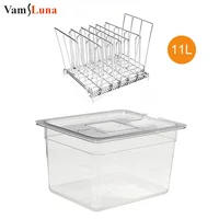11L Sous Vide Cooker Container And Stainless Steel Sous Vide Rack Sets Detachable Dividers Separator for Immersion Circulator 1