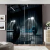 2pcs, 2D flat Window Treatment Curtains Gym dumbbells modern gym interior. Muscle training healthy physique shaping studio props 2