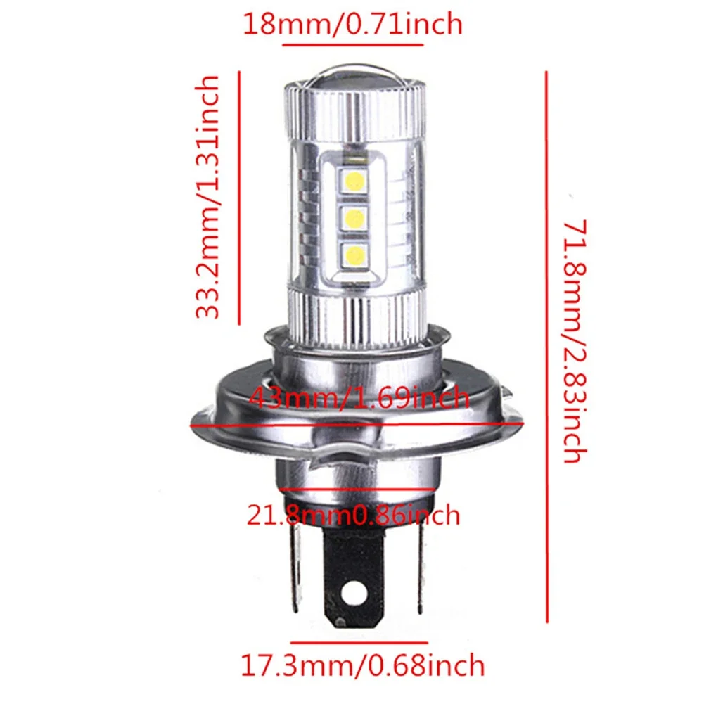 1/2pcs Super Bright H4 LED Headlight Bulb 6000-6500K High Low Beam LED Fog Lamp 4000LM 80W 12V Waterproof Auto Headlight