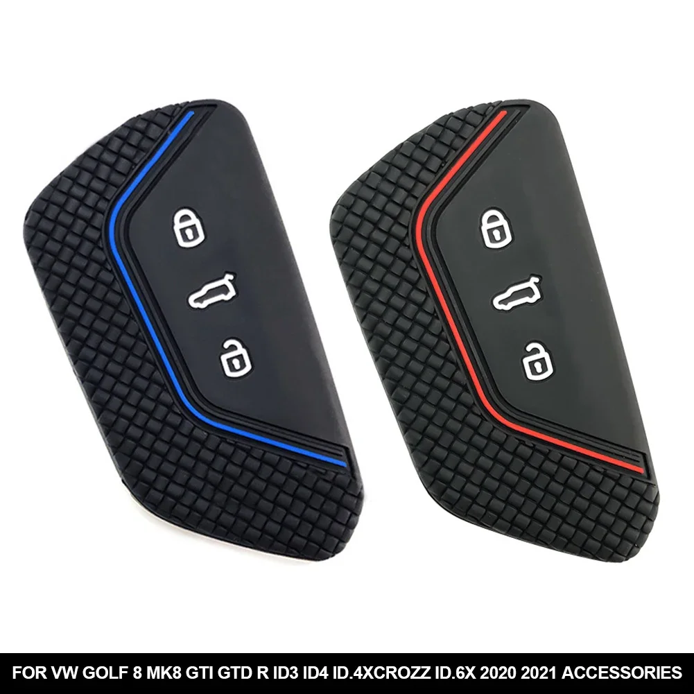 key case Silicone Car Key Case Fob Holder Cover Trim for VW Golf 8 Mk8 GTI GTD R ID3 ID4 Car Accessories