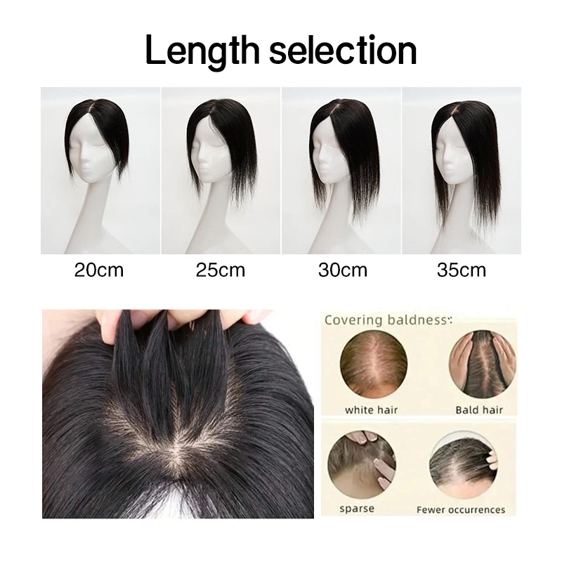 Human Hair Full Hand Made Silk Base Lace Wigs Clip in One Piece Hair Extensions Top Wig Piece Women Natural Scalp Top Base