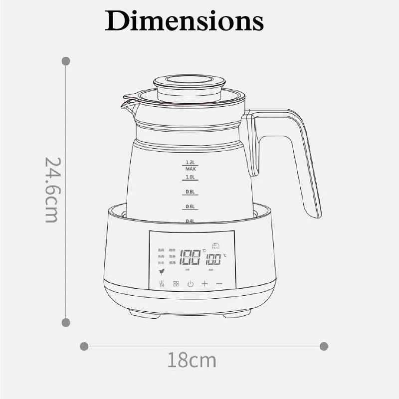 1.2L regolatore termostatico per latte per neonati bollitore per bambini  tenere in caldo 24 ore acqua calda pentola isolante intelligente scalda  latte in polvere