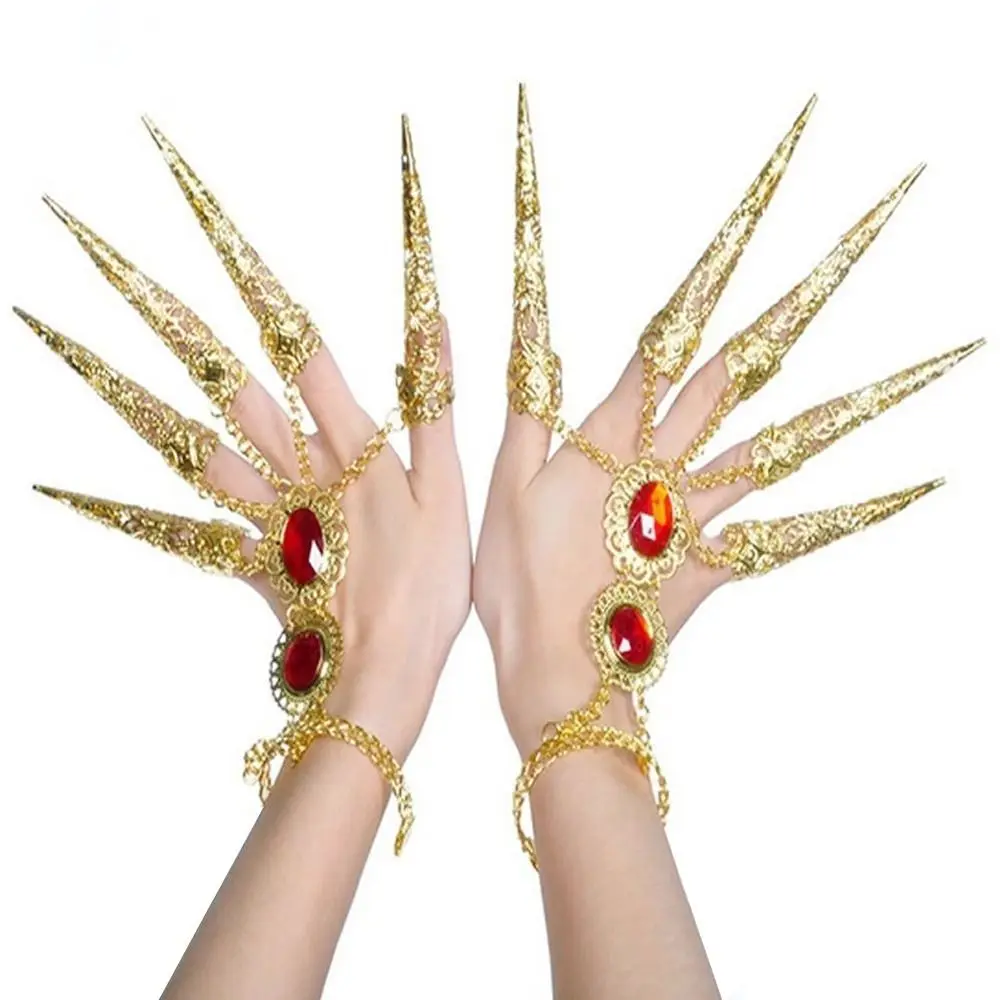 5Pcs Fashion Belly Dance Peacock Finger Jewelry Dance Prop False Nail Dance False Nail