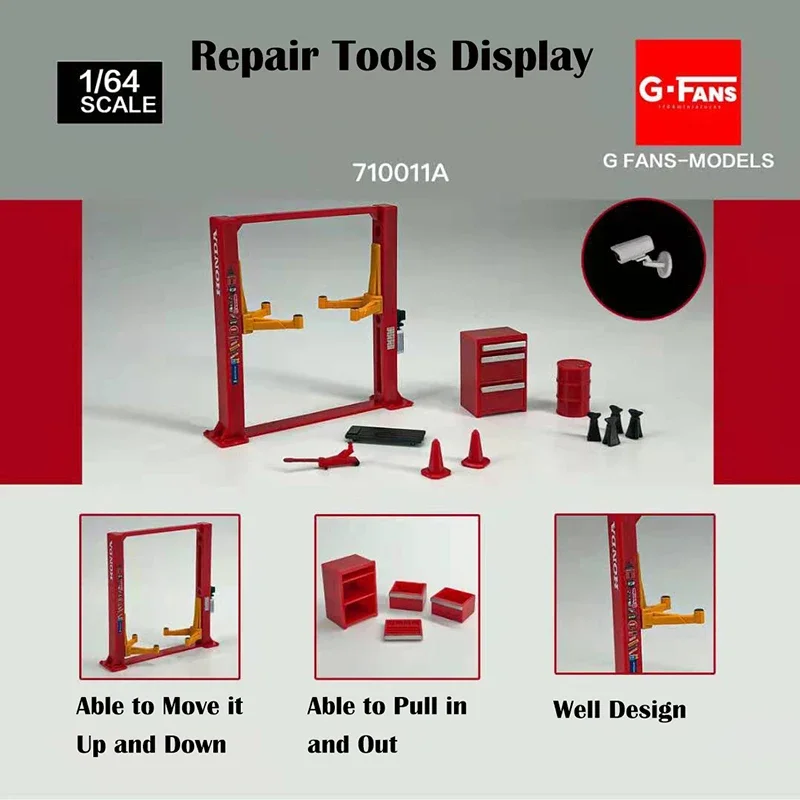 Gfans Model 1:64 Garage Repair tools Lifting Js Racing RWB 2
