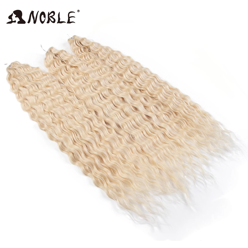 Noble Synthetic Hair Cosplay Water Wave 24Inch Twist Crochet Hair Braid Hair Ombre Blonde Pink Deep Wave Braiding Hair Extension
