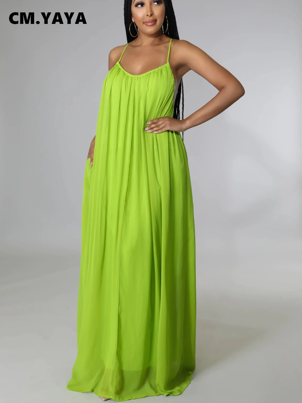 Yaya Elegante Vrouwen Chiffon Spaghetti Band Mouwloze