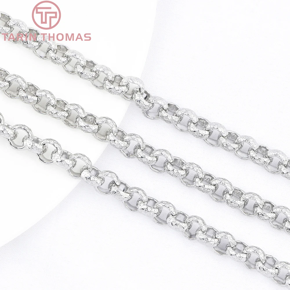 Elegant 24K Gold-Plated Brass Necklace and Bracelet Chains - 50cm Length, 4mm & 6.5mm Widths, High-Quality Jewelry Accessories Wholesale