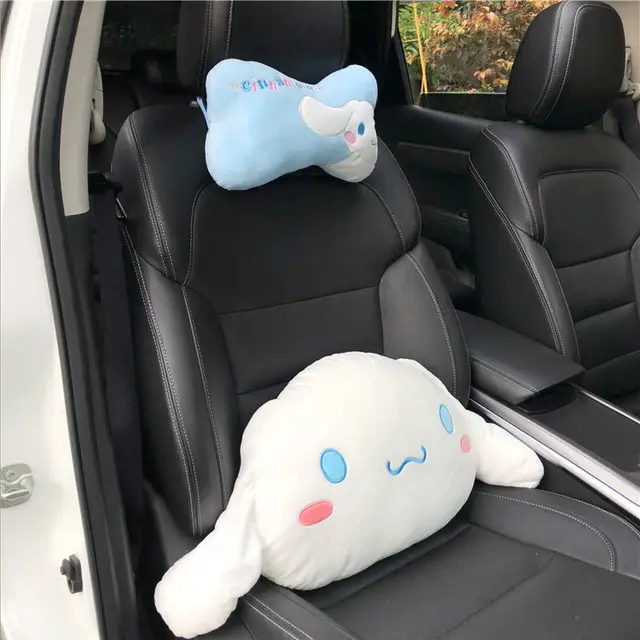 2pcs/set Cute Cinnamoroll Auto Car Neck Headrest Pillow Plush Soft Seat  Pillows