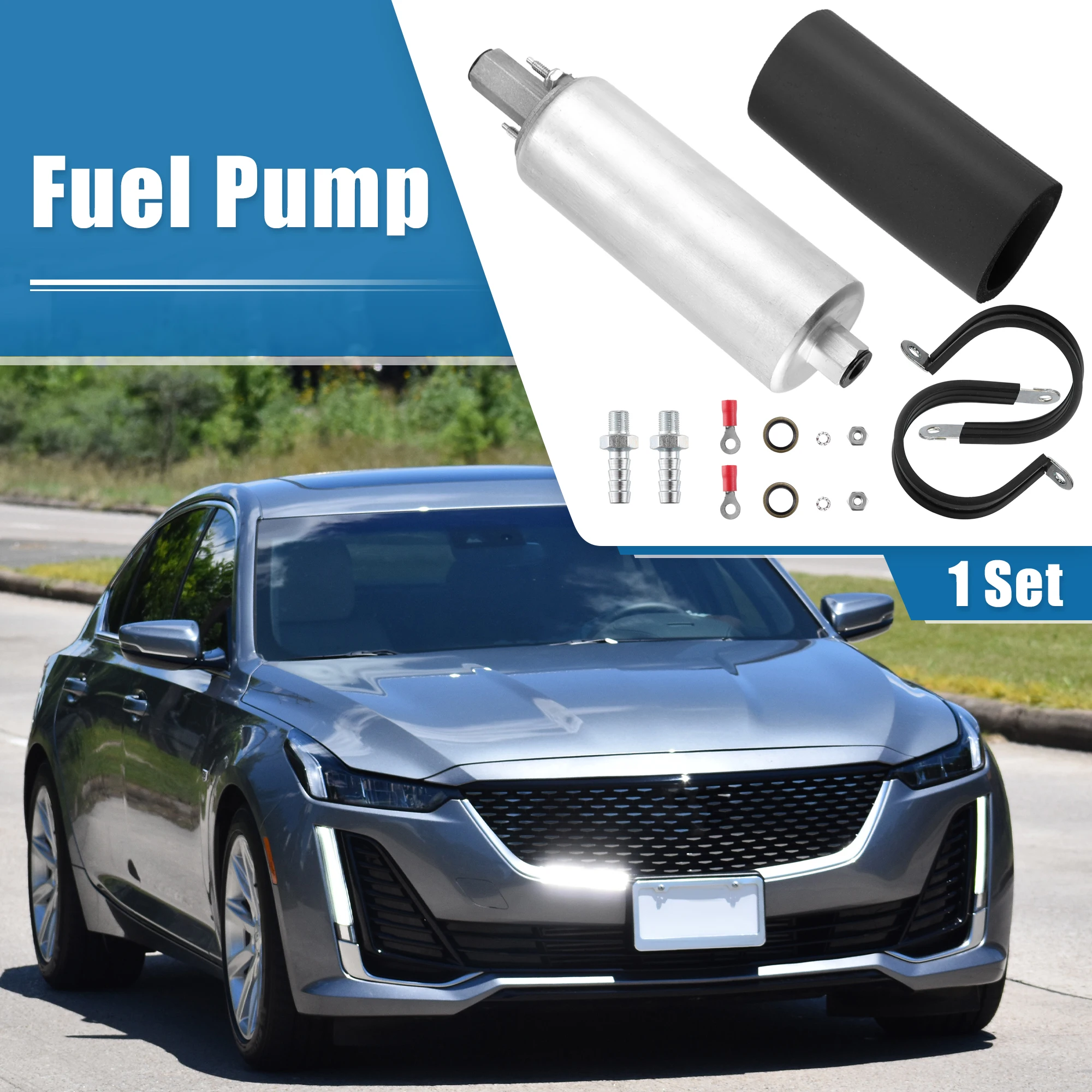 

X Autohaux Car Universal with 3/8 Barb 255LPH High Pressure External Inline Fuel Pump GSL392/GSL392400939/1283039 Accessories