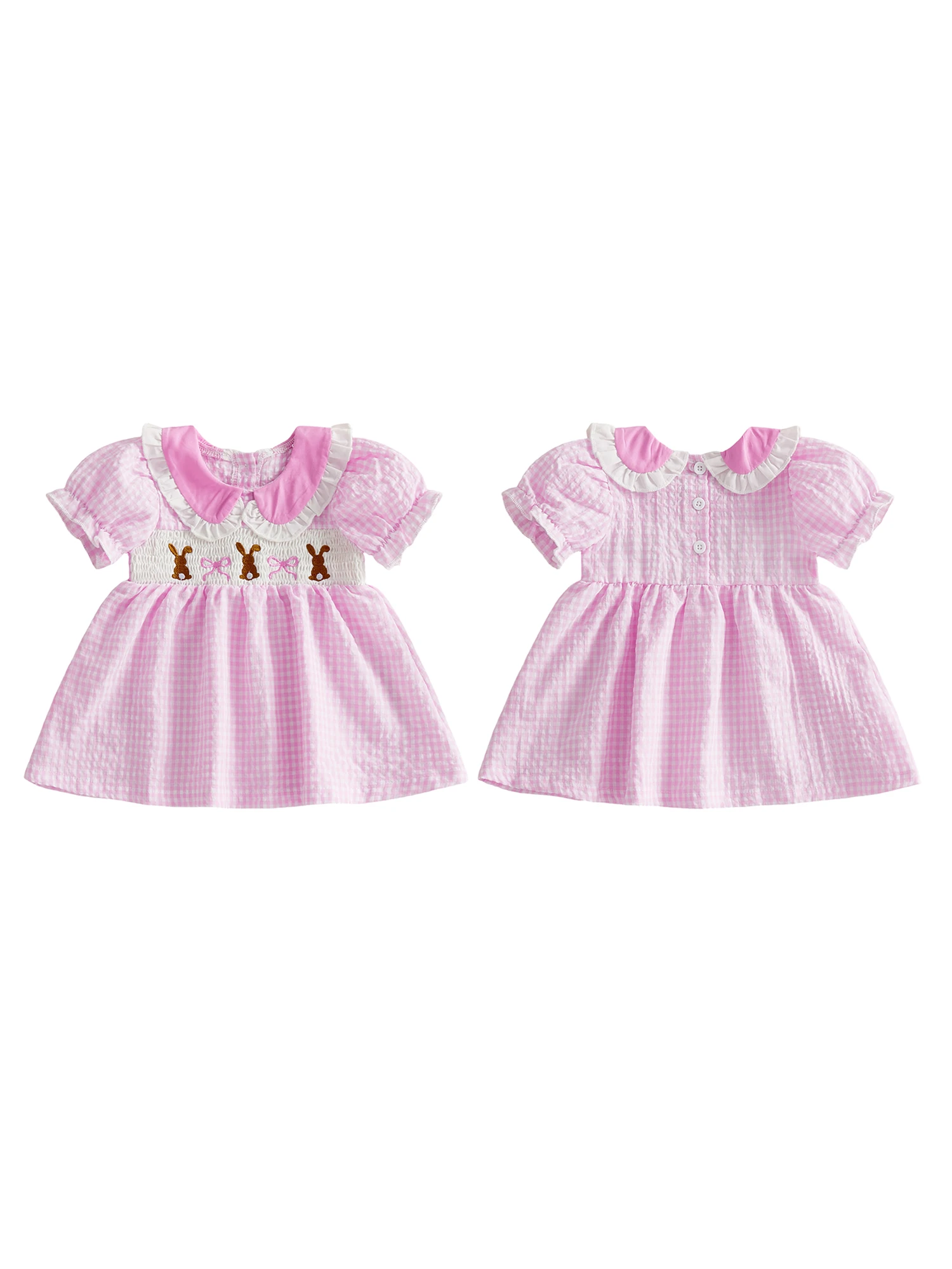 Infant Baby Boy Easter Outfit Suspender Shorts Set with Bow Tie and Bunny Embroidered Shirt Peter Pan Collar Easter Suit