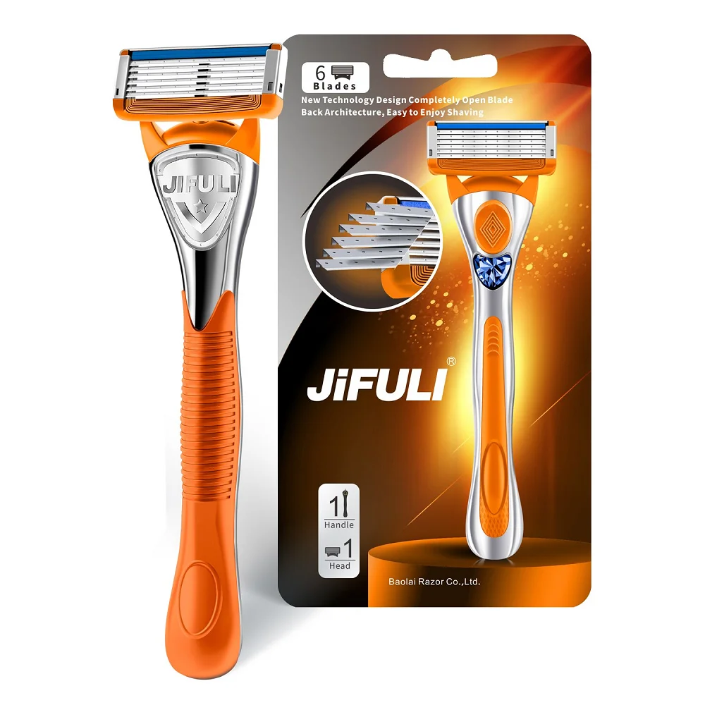JiFULI (1 Handle + 1 Blade) High Quality Men Safety Razor 6Layer