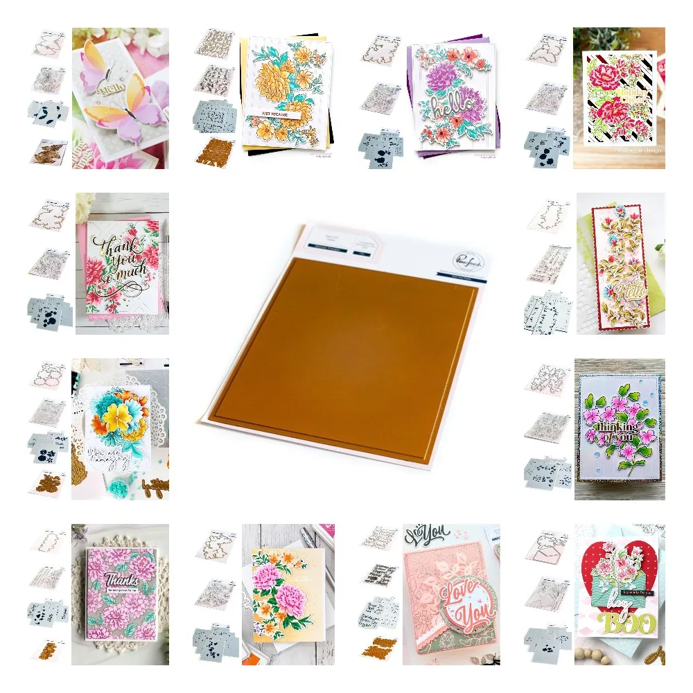 Spring Florals Butterfly Hot Foil Cutting Dies Stamps Stencil