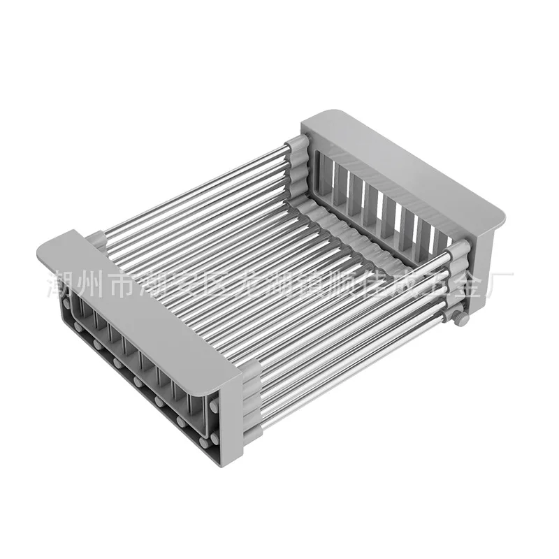 Kitchen storage rack, sink, retractable drainage basket, fruit and vegetable basket, fruit tray, drainage rack, bowl drying rack