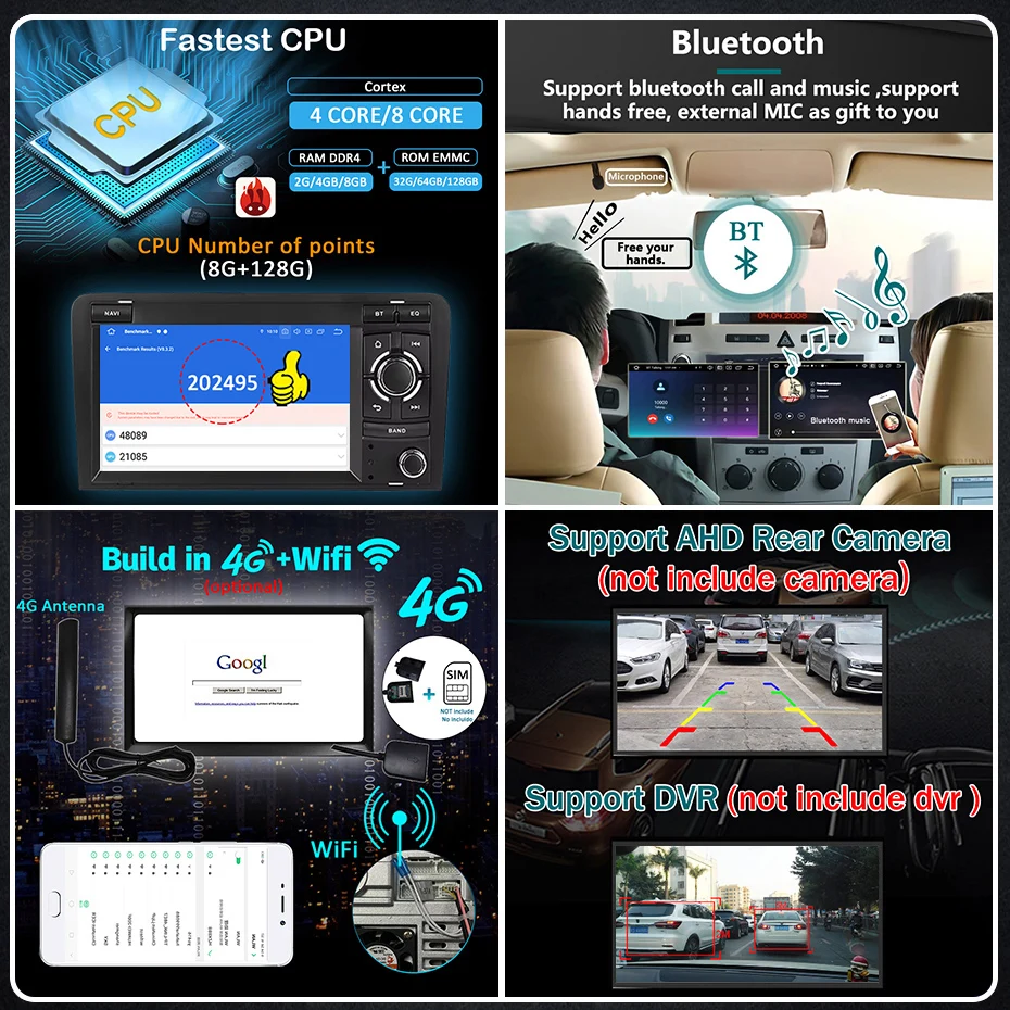 Radio para Auto con Pantalla de 7 Pulgadas, Android 15, Carplay, Estéreo para Audi A3 S3 8P 3 Puertas Hatchback RS3 Sportback 2003-2012, Bluetooth, Navegación BT 5