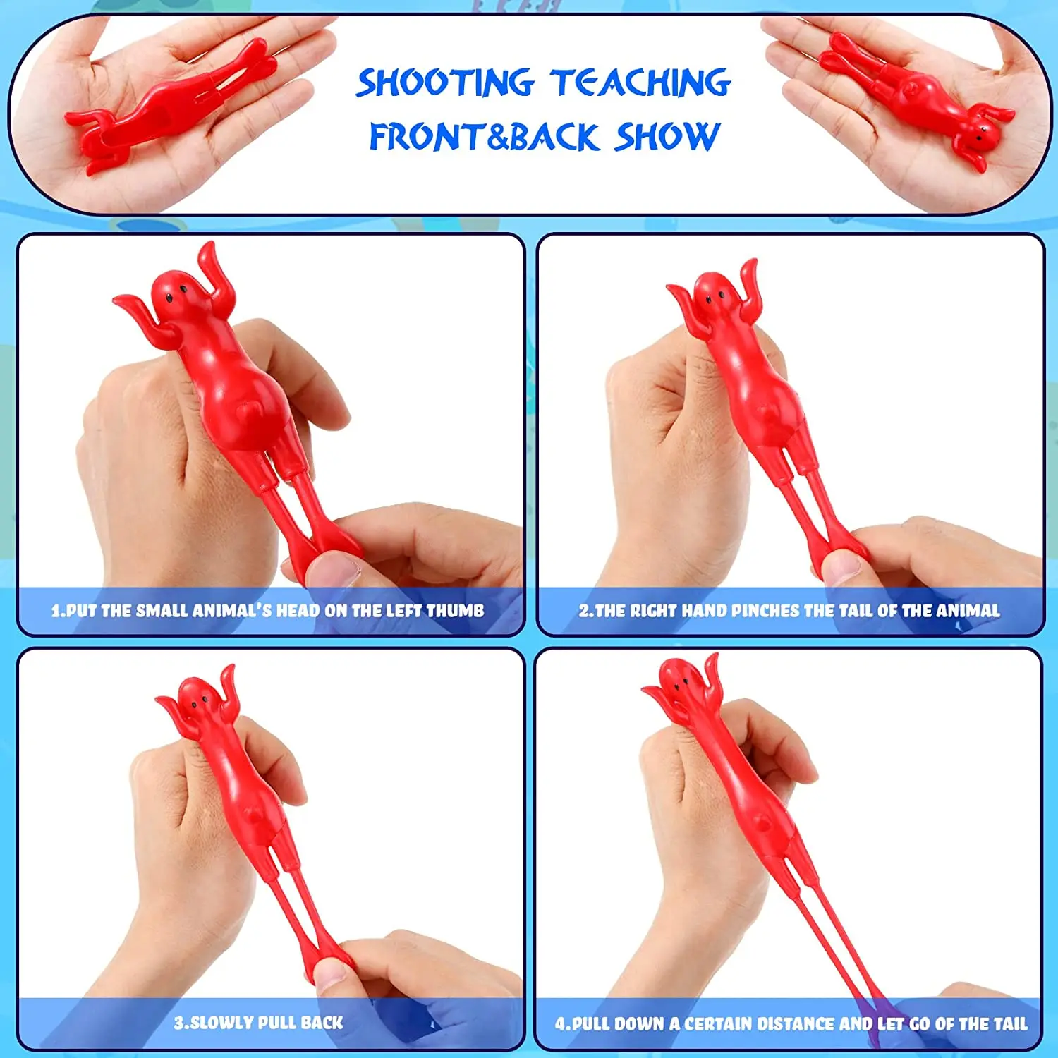 Ejection Chick Toys Light Finger Prank Bouncy Flying Ejection Toys Catapult Launch Rubber Slingshot Turkey Sticky 5