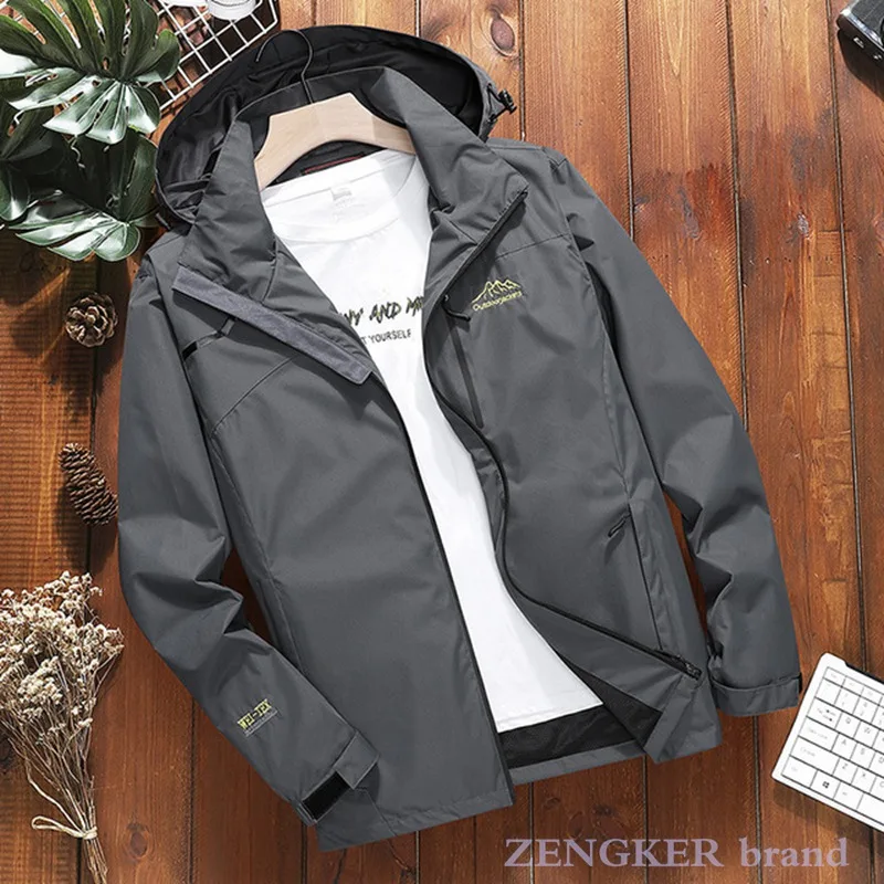 Thin Section  Outdoor Men's Plus Size Mountaineering Clothes Assault Waterproof Windproof Large Size Single Jacket 6XL 7XL 8XL 5