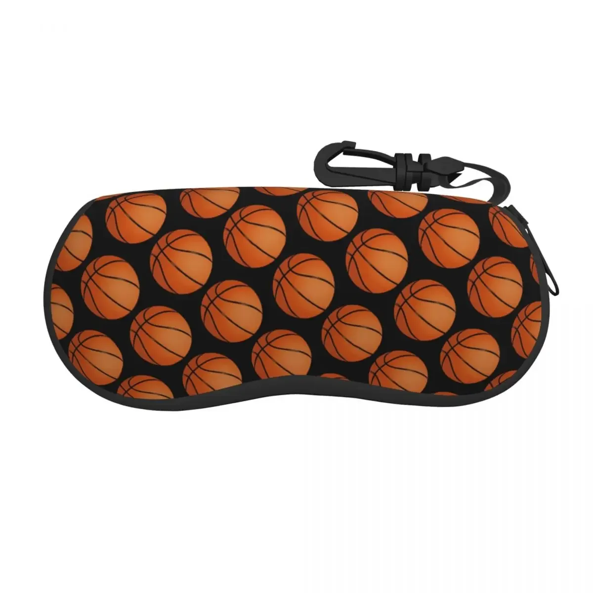 Cool Ball Print Horizontal Glasses Case Basketball Balls Soft Reading Sunglasses Pouch Men Women Key Chain Eyewear Box