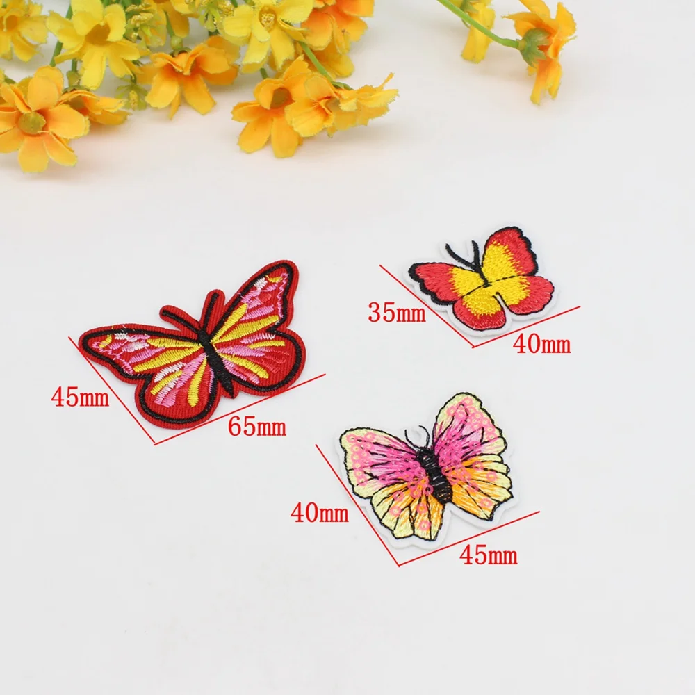 10pcs Butterfly Patches Applique for Clothing Embroidery Patches on Clothes  DIY Ironing Sewing Children Kids Stickers