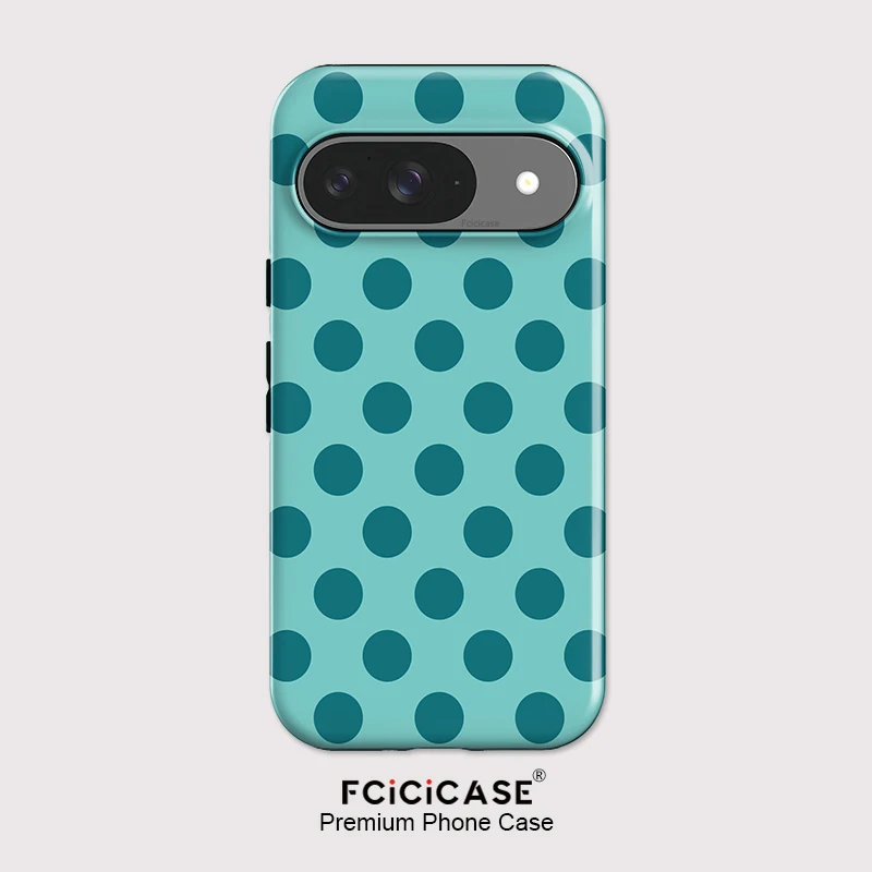 Fcicicase Anti-Fall Matte Phone Case with Circular Dots Print - Shockproof Cover