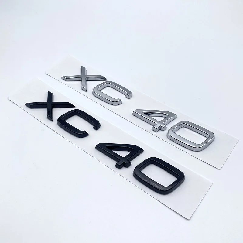 Glossy Black Silver Emblem Nameplate Sticker For Volvo XC40  B3 B4 T3 T4 T5 for Volvo Trunk Lid Badge Models  Decal Car Sticker