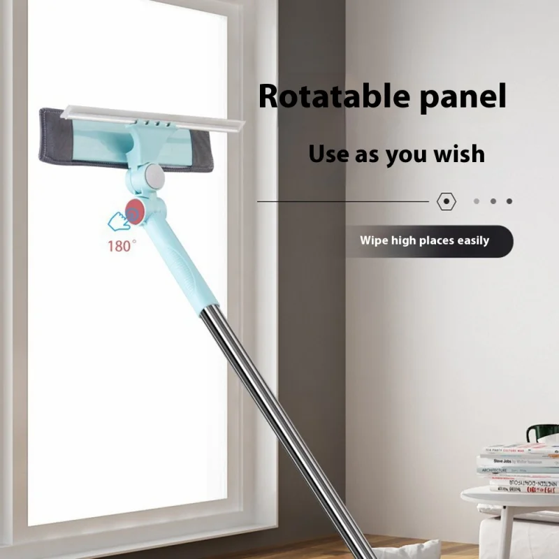 New Glass Cleaning Tool For Household Use Double-Sided Wiper Extended Window Wiper Rotating Glass Wiper Household Mop