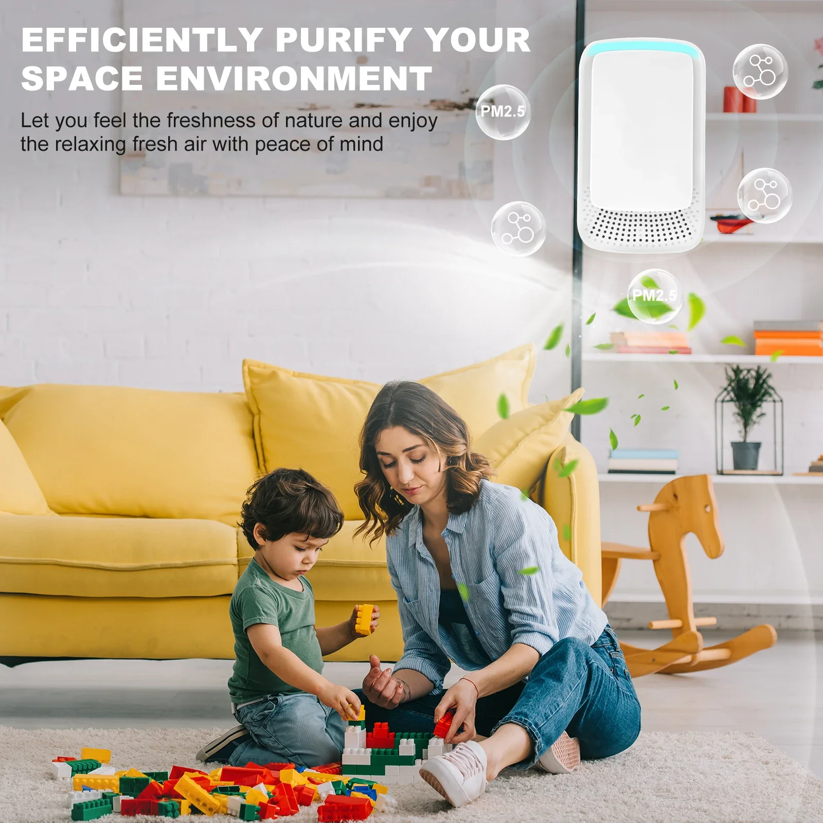 1/2Pcs Negative Ion Air Cleaner Plug in Air Purifier Portable Small Filterless Room Purifier for Home Bedroom Bathroom Toilet