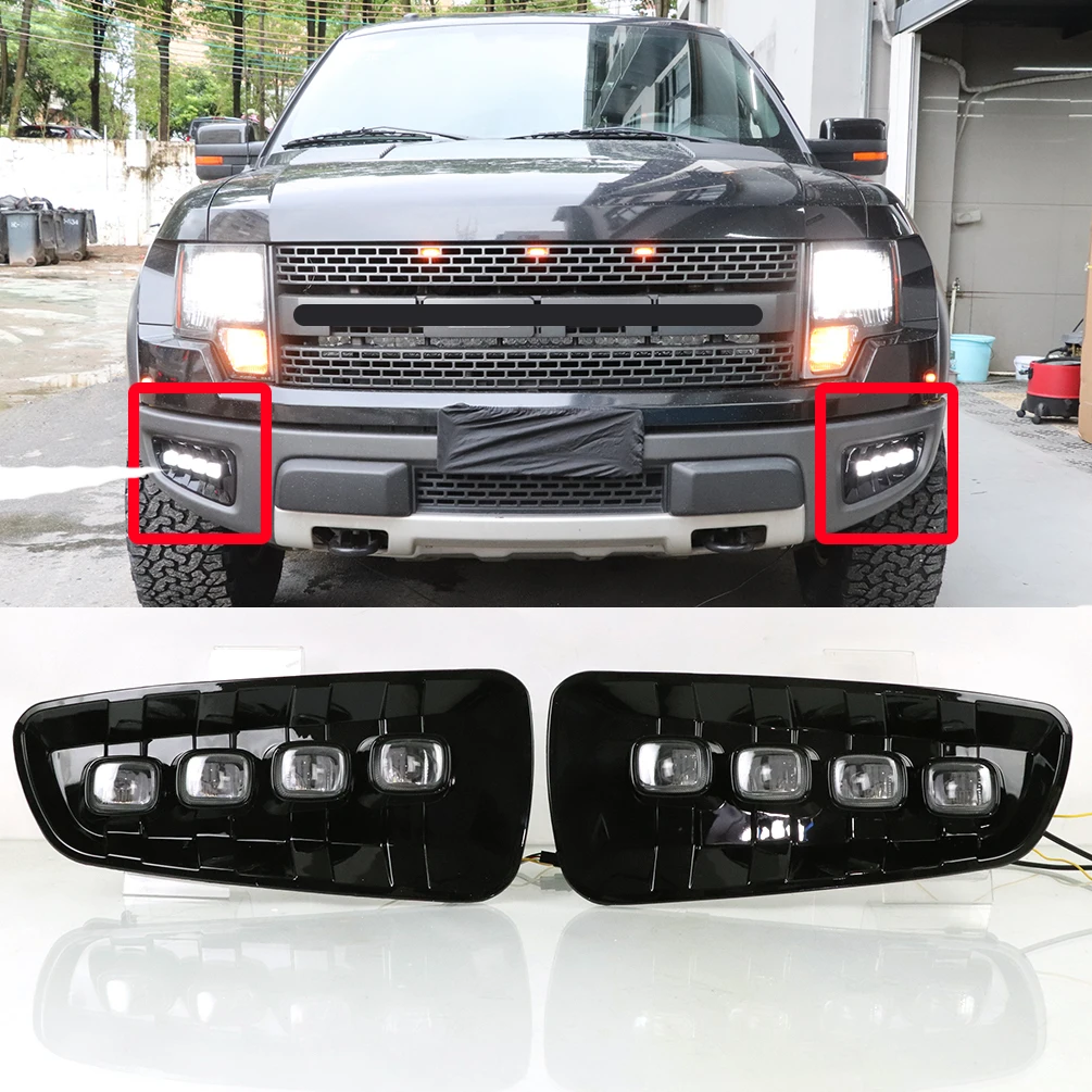 

Дневные ходовые огни, противотуманные фары для Ford Raptor SVT F150 2009 2010 2011 2012 2013 2014 с желтым указателем поворота