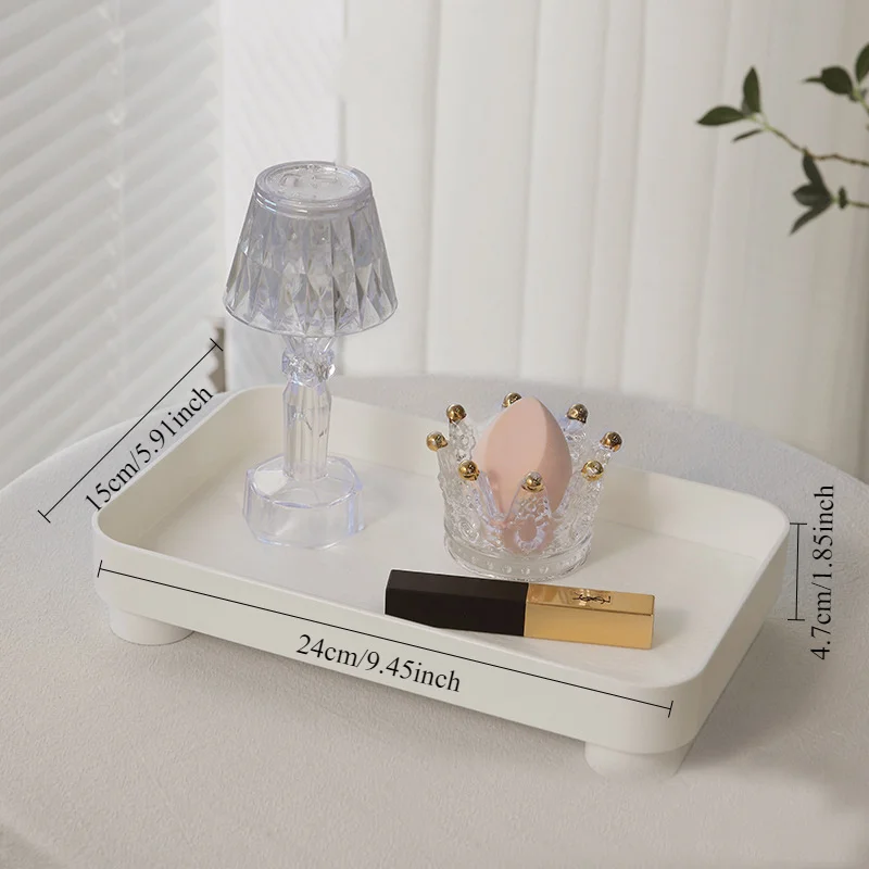 Wooden Desktop Storage Tray Perfume Aromatherapy Dressing Table Cosmetics Storage Box Multi-Function Porch Clutter Key