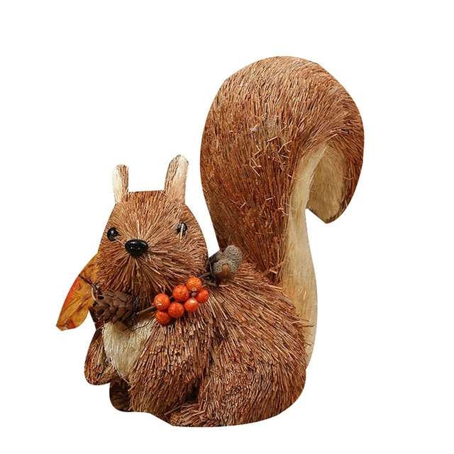 Handmade Fall Craft Standing Decor Autumn Squirrel Decoration