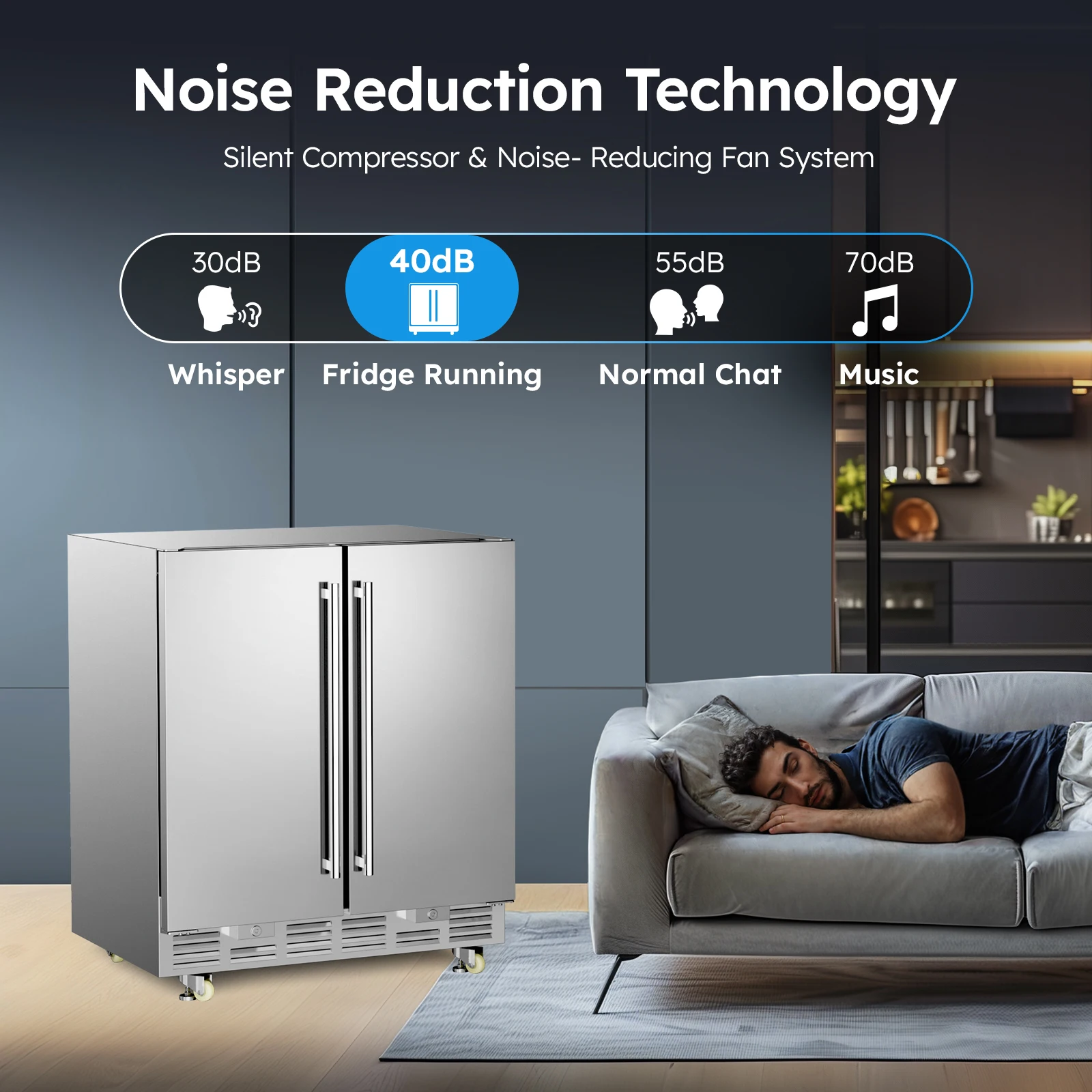 15 inch / 24 inch / 30 inch Beverage Refrigerator Stainless Steel Under Counter Beer Beverage Fridge Indoor/Outdoor Beer Cooler 5