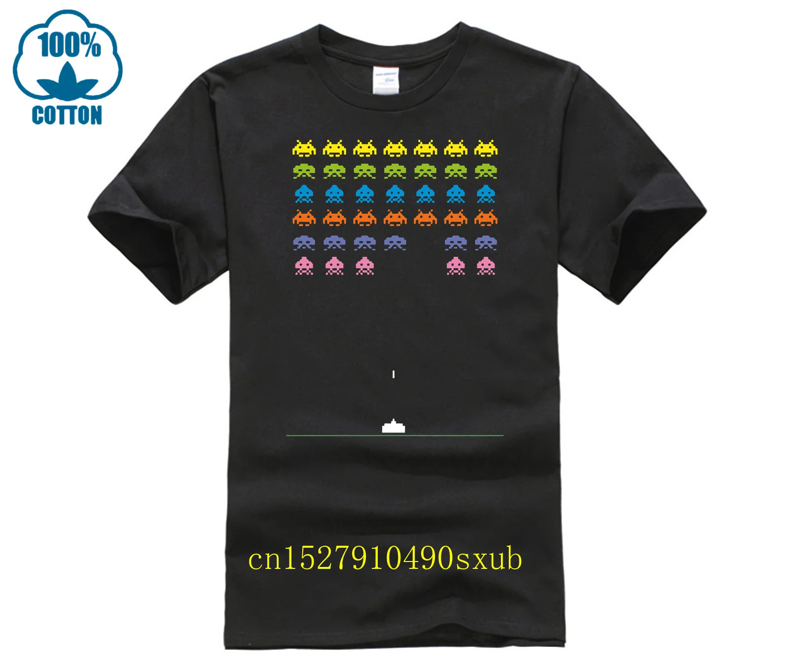 

Летняя модная уличная футболка с коротким рукавом Space Invaders