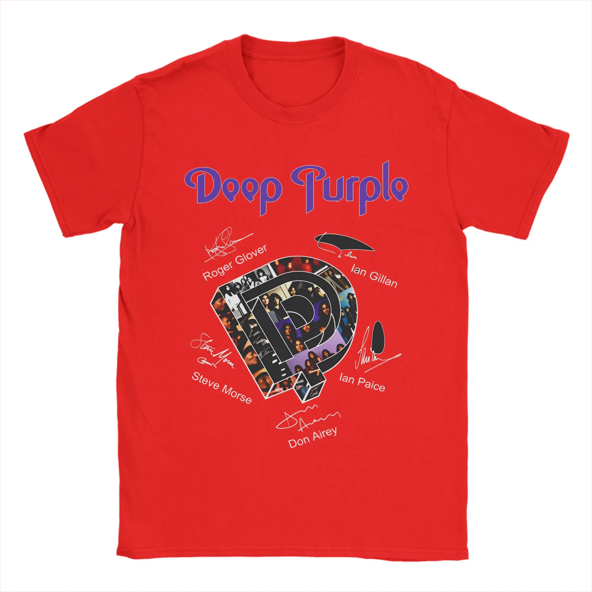 Vintage Deep Purple Band Men's 100% Cotton Short Sleeve T-Shirt
