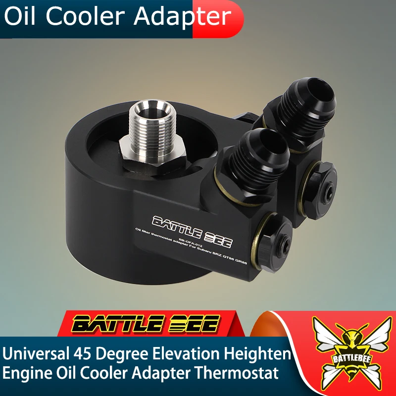

Universal 45 Degree Elevation Heighten Engine Oil Cooler Adapter Thermostat For Civic FC1 FK7 FK8 Toyota GT86 GR86 Subaru BRZ