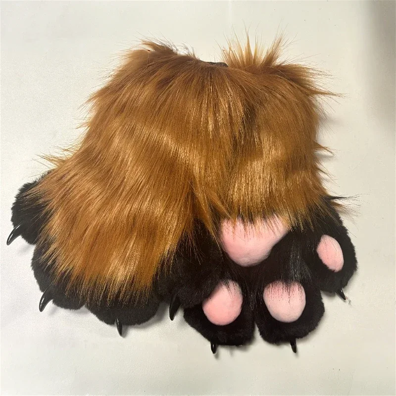 Furry Cat Squawk Paws Gloves Fursuit Cosplay Kigurumi Cartoon Plush Animal Nail Claws Full Finger Mittens Story Tell Original cosplay costumes cosplay gloves