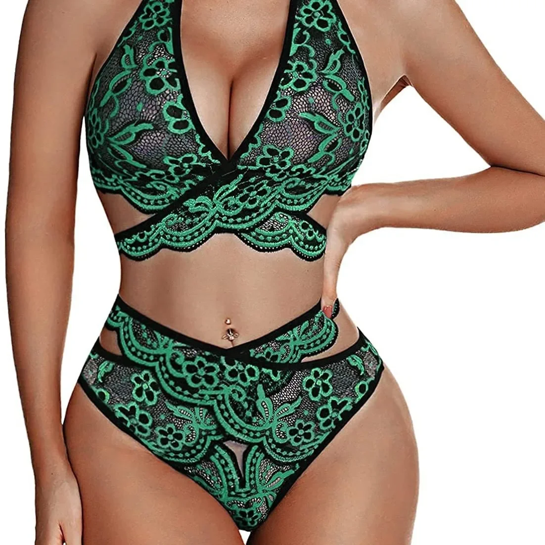 Black Lace Trim Sleepwear Set Comfortable Home Clothes Two-Piece Set Fashionable Underwear Combo Sexy Nightgown Outfit