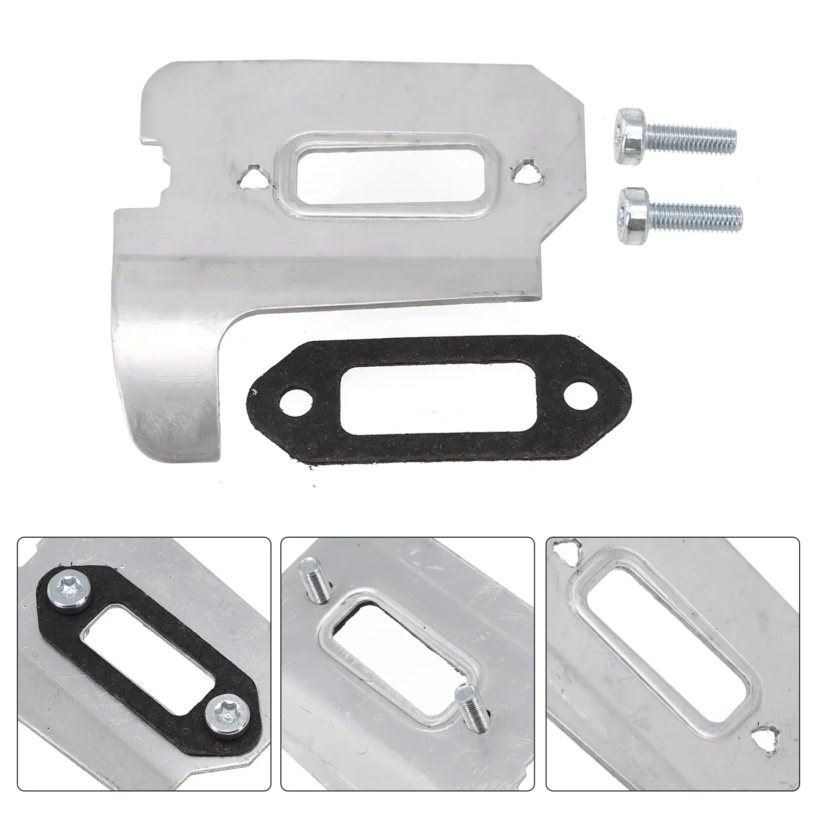 Muffler Cooling Plate Exhaust Gasket Set With Screws For TS410 TS420 Home Garden Yard Outdoor Power Tool Accessories