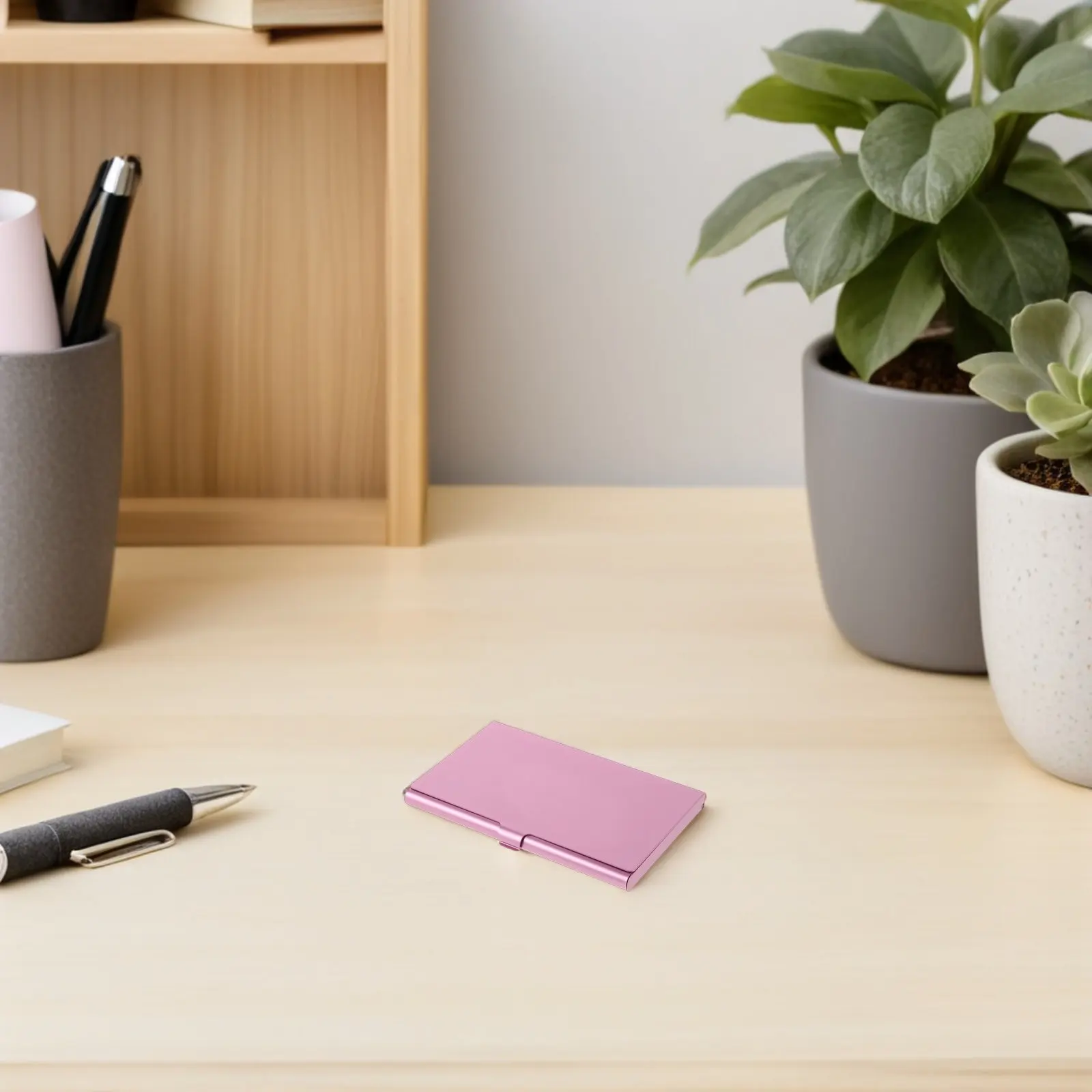 2Pcs 알루미늄 합금 명함 홀더 여성용 방수 방진 금속 카드 케이스 비즈니스 네트워킹 여행 데스크 지갑