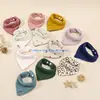 C5AF Solid Color Bib Drooling Bibs for Baby Super Absorbent Soft Cotton Toddler Bib