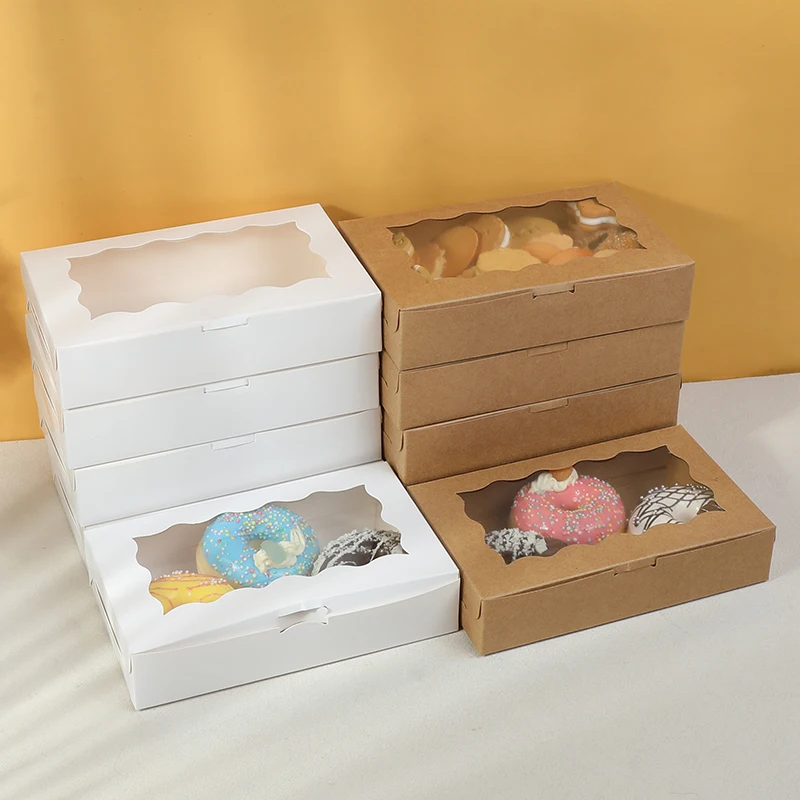 10/20Pcs Cake Dessert Boxes with Clear Window, Paper Bakery Packaging Boxes for Cupcake... - SKU CDB02021 - UGI Packaging