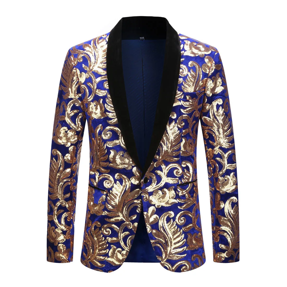 New European and American Stage Velvet Sequin Fashion Handsome Trend European and American Suit Stage Clothes for Singers Men 3