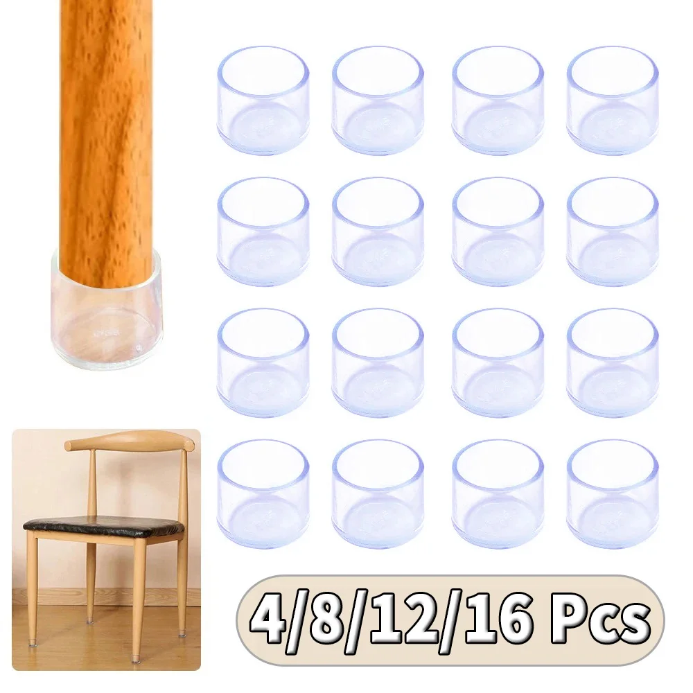 4/8/12/16 PCS Anti-Noise Chair Leg Silicone Floor Protectors Transparent Rubber Furniture Leg Cap Non-Slip Table Feet Caps Cover 4/8/12/16 PCS Anti-Noise Chair Leg Silicone Floor Protectors Transparent Rubber Furniture Leg Cap Non-Slip Table Feet Caps Cover