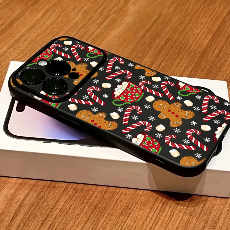 Christmas Gingerbread Man and Snowflake Pattern Phone Case Cover